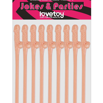Lovetoy Herbruikbare Piemel Drinkrietjes - lichte huidskleur-Erotiekvoordeel.nl
