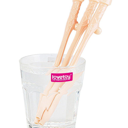 Lovetoy Herbruikbare Piemel Drinkrietjes - lichte huidskleur-Erotiekvoordeel.nl