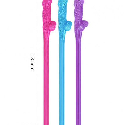 Lovetoy Herbruikbare Piemel Drinkrietjes - multicolour-Erotiekvoordeel.nl