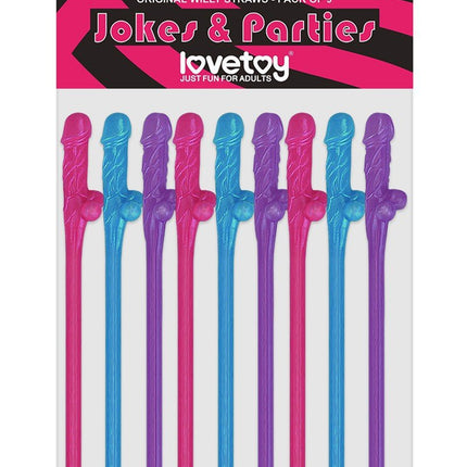 Lovetoy Herbruikbare Piemel Drinkrietjes - multicolour-Erotiekvoordeel.nl