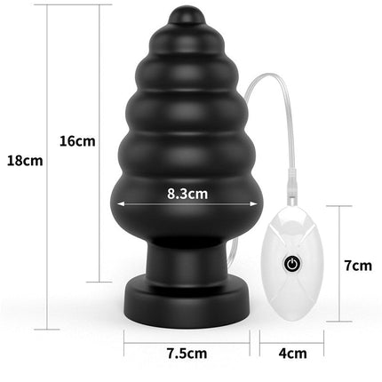 Lovetoy King Size Vibrerende Buttplug Anal Cracker 18 cm - zwart-Erotiekvoordeel.nl