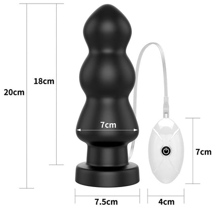 Lovetoy King Size Vibrerende Buttplug Anal Rigger 20 cm - zwart-Erotiekvoordeel.nl