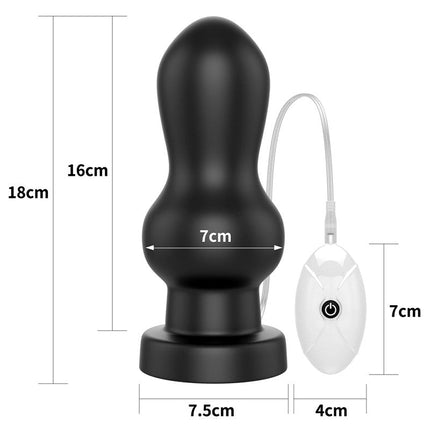 Lovetoy King Size Vibrerende Buttplug Rammer 18 cm - zwart-Erotiekvoordeel.nl