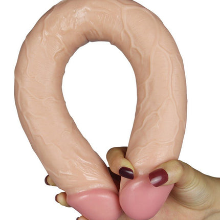 Lovetoy Kingsize Slim Ultra Dubbele Dildo 45 cm - lichte huidskleur-Erotiekvoordeel.nl