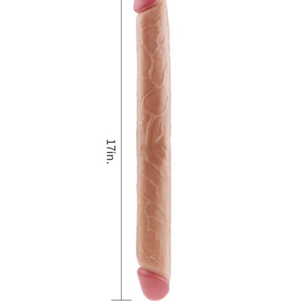 Lovetoy Kingsize Slim Ultra Dubbele Dildo 45 cm - lichte huidskleur-Erotiekvoordeel.nl