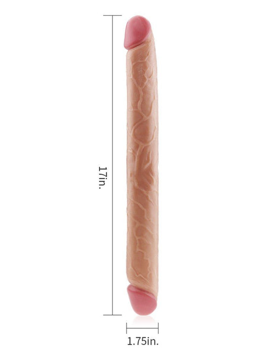 Lovetoy Kingsize Slim Ultra Dubbele Dildo 45 cm - lichte huidskleur-Erotiekvoordeel.nl
