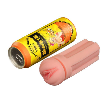 Lovetoy - Masturbator in Bierblikje - Pleasure Brew Blonde Ale Vagina Masturbator - Nude & Geel - TPE-Erotiekvoordeel.nl