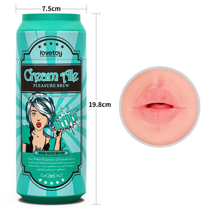 Lovetoy - Masturbator in Bierblikje - Pleasure Brew Blonde Ale Vagina Masturbator - Nude & Groen - TPE-Erotiekvoordeel.nl