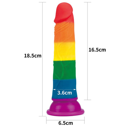 Lovetoy - Rainbow Pride Dildo 18.5 cm-Erotiekvoordeel.nl