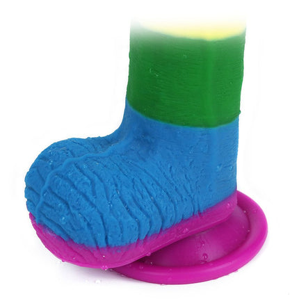 Lovetoy - Rainbow Pride Dildo met Scrotum 19.5 cm-Erotiekvoordeel.nl