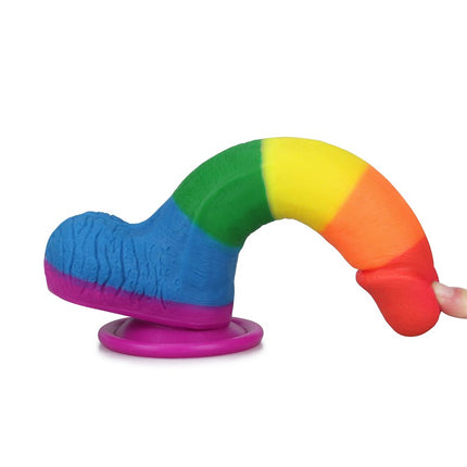 Lovetoy - Rainbow Pride Dildo met Scrotum 19.5 cm-Erotiekvoordeel.nl