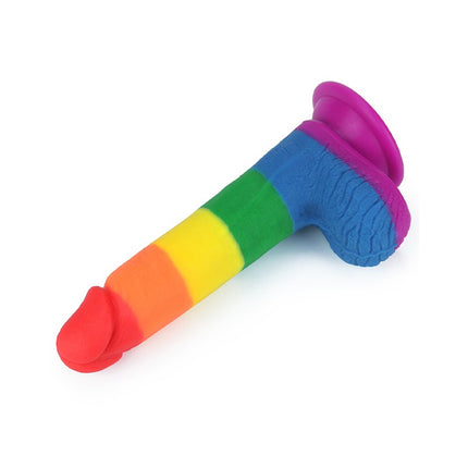 Lovetoy - Rainbow Pride Dildo met Scrotum 19.5 cm-Erotiekvoordeel.nl