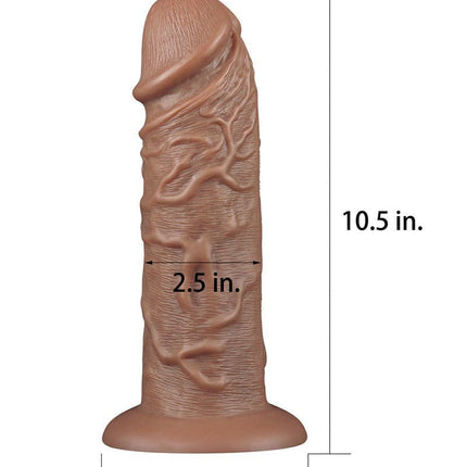 Lovetoy Realistische Chubby XXL Dildo 27 cm - bruin-Erotiekvoordeel.nl