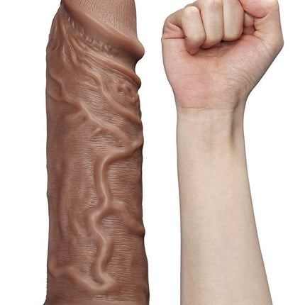 Lovetoy Realistische Chubby XXL Dildo 27 cm - bruin-Erotiekvoordeel.nl