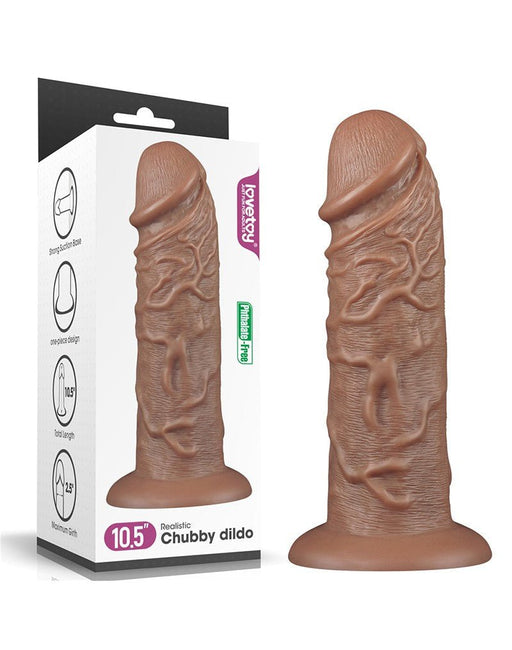 Lovetoy Realistische Chubby XXL Dildo 27 cm - bruin-Erotiekvoordeel.nl