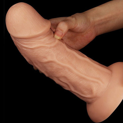 Lovetoy Realistische Gebogen XXL Dildo 24 cm - lichte huidskleur-Erotiekvoordeel.nl