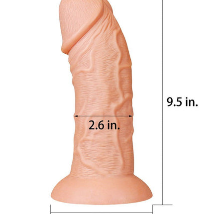 Lovetoy Realistische Gebogen XXL Dildo 24 cm - lichte huidskleur-Erotiekvoordeel.nl