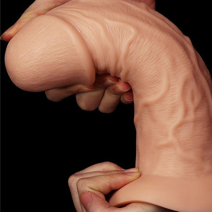 Lovetoy Realistische Gebogen XXL Dildo 24 cm - lichte huidskleur-Erotiekvoordeel.nl