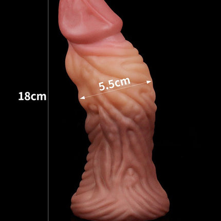 Lovetoy Realistische Gekromde Dildo 18 cm - lichte/donkere huidskleur-Erotiekvoordeel.nl