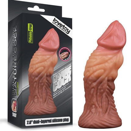 Lovetoy Realistische Gekromde Dildo 18 cm - lichte/donkere huidskleur-Erotiekvoordeel.nl