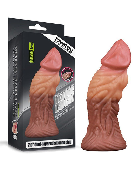 Lovetoy Realistische Gekromde Dildo 18 cm - lichte/donkere huidskleur-Erotiekvoordeel.nl