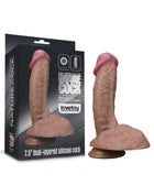 Lovetoy Realistische Grote Dildo 19.5 cm Dubbellaags Siliconen - donkere huidskleur-Erotiekvoordeel.nl