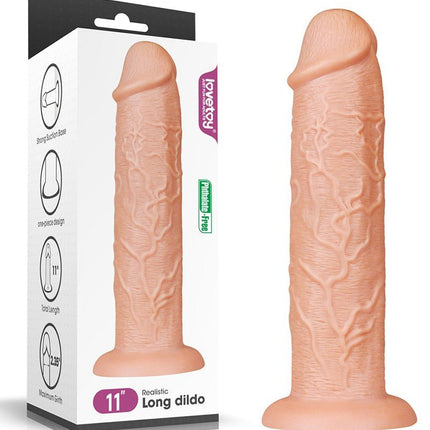 Lovetoy Realistische Lange XXL Dildo 28 cm - lichte huidskleur-Erotiekvoordeel.nl