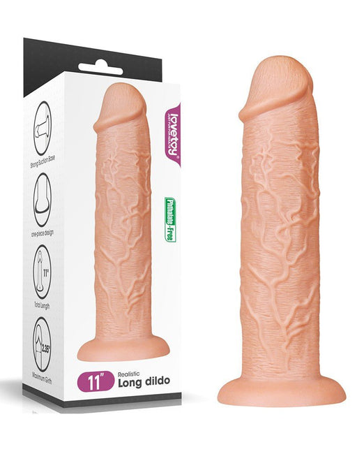 Lovetoy Realistische Lange XXL Dildo 28 cm - lichte huidskleur-Erotiekvoordeel.nl