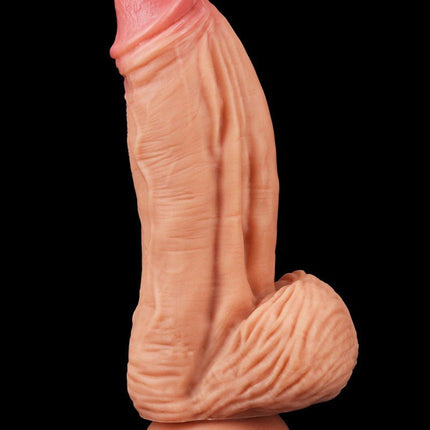 Lovetoy Realistische XXL Dildo met balzak en zuignap 24.5 cm - lichte huidskleur-Erotiekvoordeel.nl