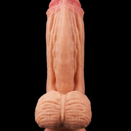 Lovetoy Realistische XXL Dildo met balzak en zuignap 24.5 cm - lichte huidskleur-Erotiekvoordeel.nl