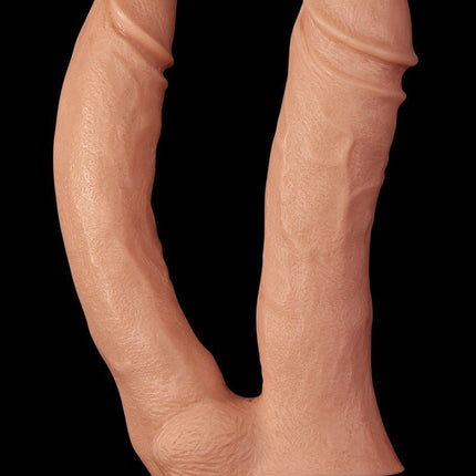 Lovetoy Realistische XXL Dubbele Penetratie Dildo 30 cm - lichte huidskleur-Erotiekvoordeel.nl