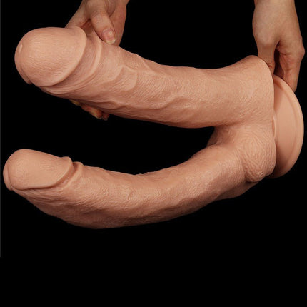 Lovetoy Realistische XXL Dubbele Penetratie Dildo 30 cm - lichte huidskleur-Erotiekvoordeel.nl