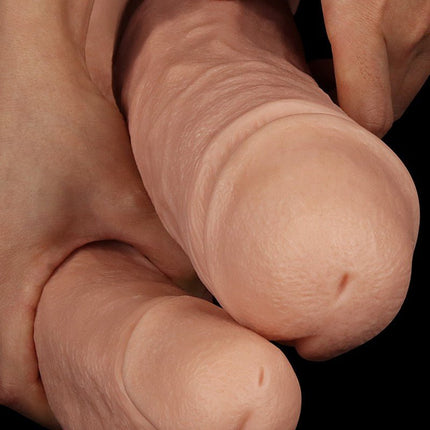 Lovetoy Realistische XXL Dubbele Penetratie Dildo 30 cm - lichte huidskleur-Erotiekvoordeel.nl