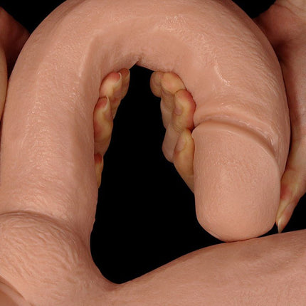 Lovetoy Realistische XXL Dubbele Penetratie Dildo 30 cm - lichte huidskleur-Erotiekvoordeel.nl
