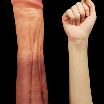 Lovetoy Realistische XXL Horse Dong Dildo 30 cm - lichte/donkere huidskleur-Erotiekvoordeel.nl