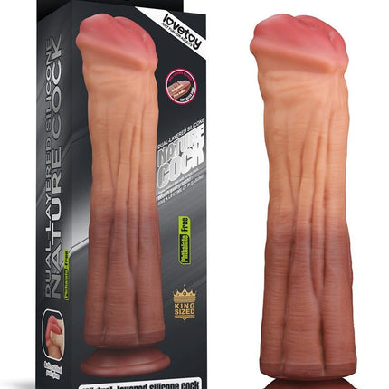 Lovetoy Realistische XXL Horse Dong Dildo 30 cm - lichte/donkere huidskleur-Erotiekvoordeel.nl