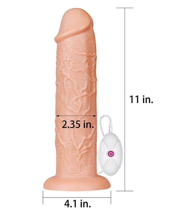 Lovetoy Realistische XXL Vibrerende Dildo 28 cm - lichte huidskleur-Erotiekvoordeel.nl