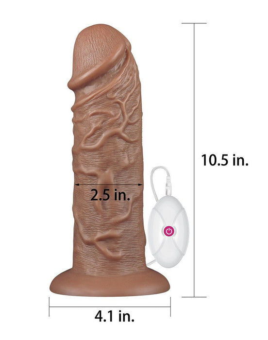 Lovetoy Realistische XXL Vibrerende Dildo CHUBBY 26.5 cm - bruin-Erotiekvoordeel.nl