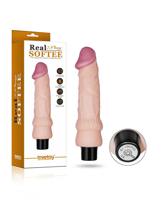 Lovetoy Realistische zachte vibrator 19,5 cm - Erotiekvoordeel.nl