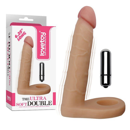 Lovetoy Ultrasoft Double Vibrerende Voorbinddildo voor dubbele penetratie 16 cm-Erotiekvoordeel.nl