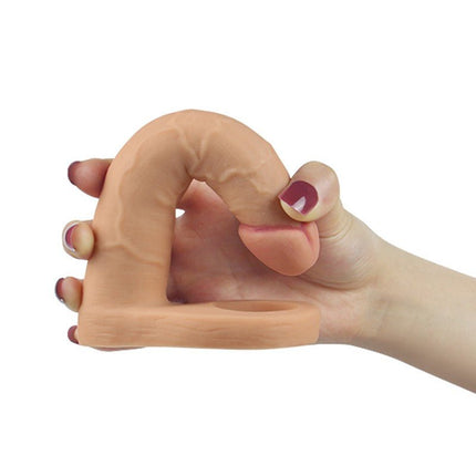 Lovetoy Ultrasoft Double Vibrerende Voorbinddildo voor dubbele penetratie 16 cm-Erotiekvoordeel.nl