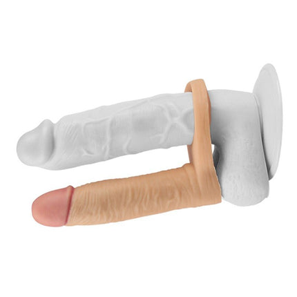 Lovetoy Voorbinddildo voor dubbele penetratie Ultrasoft Double - 15 cm - Erotiekvoordeel.nl