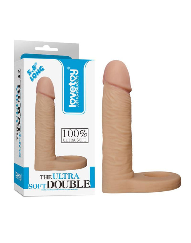 Lovetoy Voorbinddildo voor dubbele penetratie Ultrasoft Double - 15 cm - Erotiekvoordeel.nl