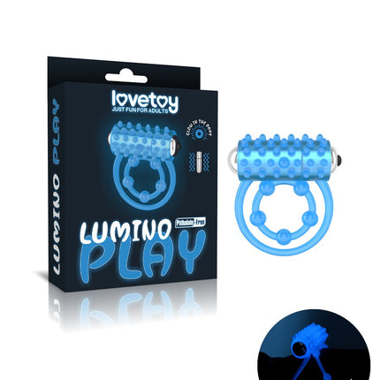 Lovetoy Vibrerende Cockring met nopjes LUMINO PLAY - glow in the dark-Erotiekvoordeel.nl