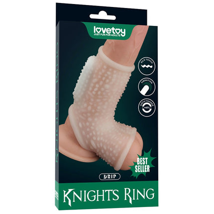 Lovetoy Vibrerende Rekbare Penis Sleeve DRIP KNIGHTS - wit-Erotiekvoordeel.nl