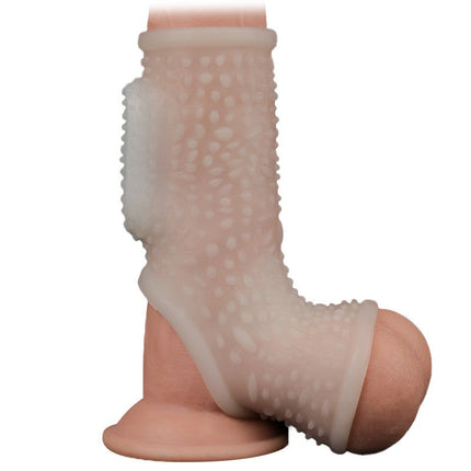 Lovetoy Vibrerende Rekbare Penis Sleeve DRIP KNIGHTS - wit-Erotiekvoordeel.nl