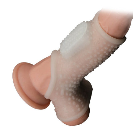 Lovetoy Vibrerende Rekbare Penis Sleeve DRIP KNIGHTS - wit-Erotiekvoordeel.nl