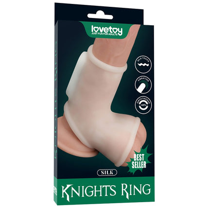 Lovetoy Vibrerende Rekbare Penis Sleeve SILK KNIGHTS - wit-Erotiekvoordeel.nl