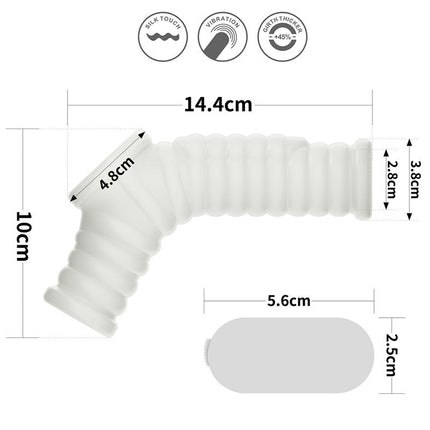 Lovetoy Vibrerende Rekbare Penis Sleeve WAVE KNIGHTS - wit-Erotiekvoordeel.nl
