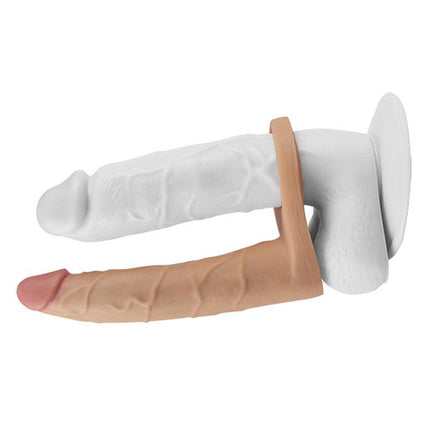 Lovetoy Voorbinddildo voor dubbele penetratie Ultrasoft Double - 18 cm - Erotiekvoordeel.nl